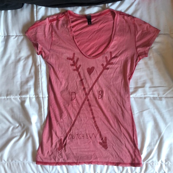 Dutch Bros pink “Dutch Love” T-shirt Size Small - Picture 1 of 3